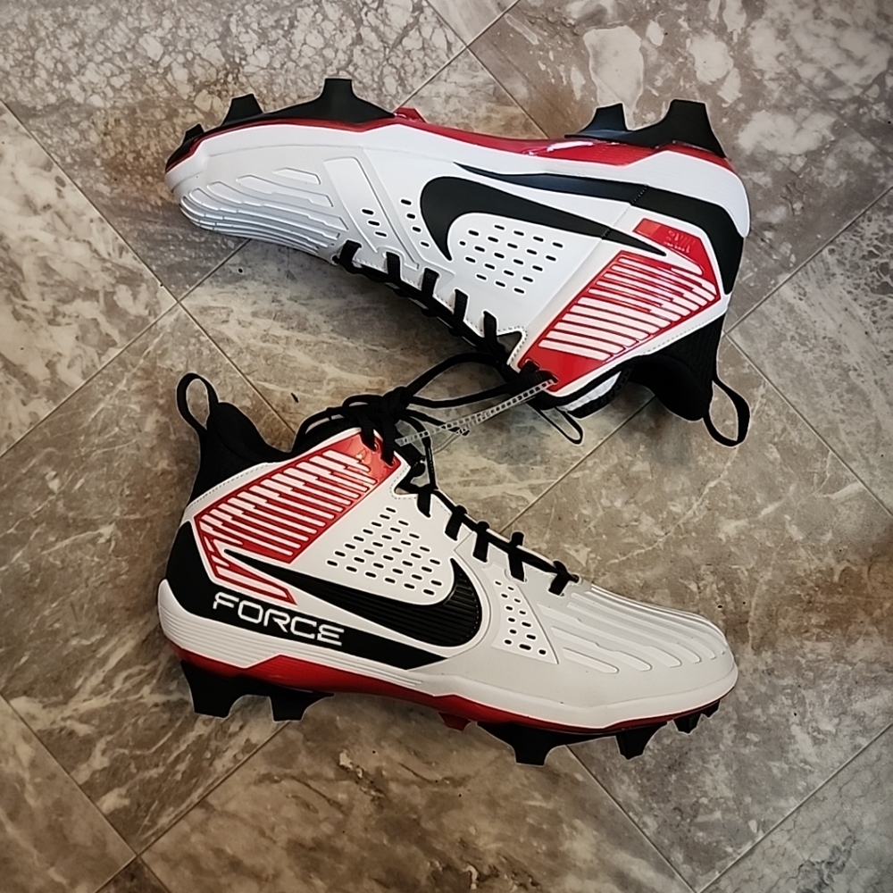 Men’s Size 11.5 Nike Force Savage Pro 3 Football Cleats White Black Red …